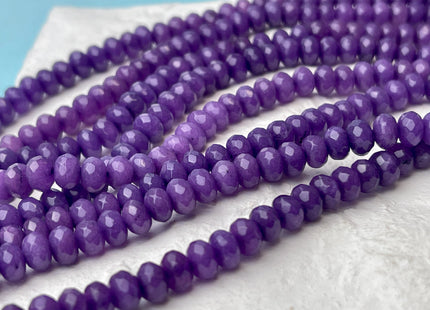 4x6mm Faceted Rondelle Lavender Purple Color Agate Gemstone Beads Genuine Agate Gemstone Loose Beads 15 Inches Strand #4497