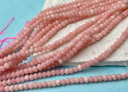 2x3mm 3x4mm Faceted Rondelle Tiny Pink Opal Gemstone Beads 15.5 Inches Strand #4499