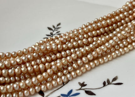 3.5-4 mm AA Champagne/Dark Brown Color Potato Freshwater Pearl Beads Genuine Small Freshwater Seed Pearl #P2644