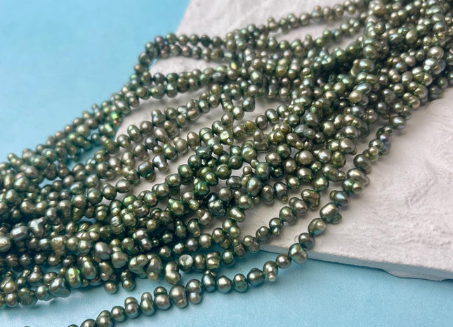 4x6-7 mm Peanut Shape Olive green Color Top Drilled Freshwater Pearl Beads Genuine Small Freshwater Pearls #P2611