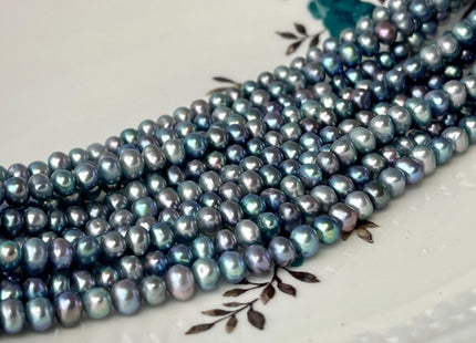 4-4.5 mm AA Blue Peacock Color Small Freshwater Potato Pearl Beads Genuine High Luster Small Potato Pearl #P2613