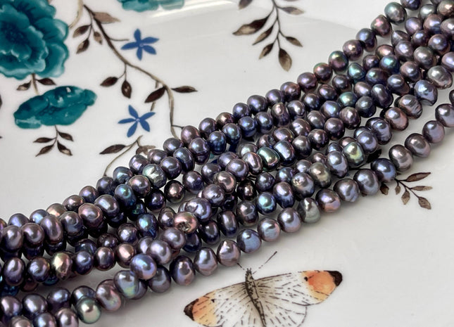 5 mm Rainbow Peacock Color Freshwater Potato Pearl Beads Genuine Small Irregular Potato Pearl #P2662