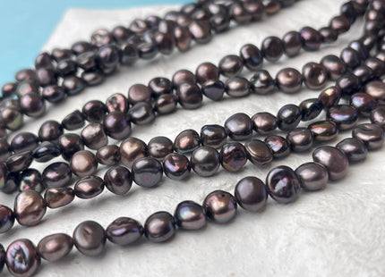 7-8 mm AA Dark Brown Color Keshi Nugget Freshwater Pearl Beads Center Drilled Keshi Pearls Genuine Freshwater Keshi Pearls #P2617