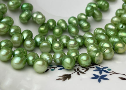 9x11-12 mm Top Drilled Rare Green Color Freshwater Pearl Beads Genuine Freshwater Top Drilled Pearls B Grade #P2664