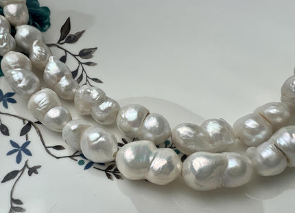 12-18 x 21-25 mm Half Strand Large Hole Baroque Peanut Pearls Natural Pink Color Double Beads Baroque Pearls Peanut Pearls #635