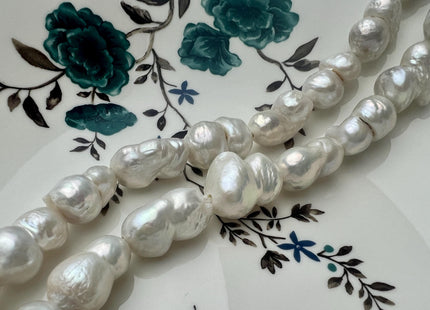 12-18 x 21-25 mm Half Strand Large Hole Baroque Peanut Pearls Natural Pink Color Double Beads Baroque Pearls Peanut Pearls #635