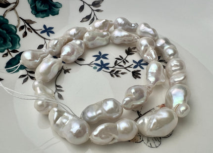 10-12x17-20 mm AAA Natural White Teardrop Baroque Pearl Beads Genuine High Luster Baroque Pearls #540