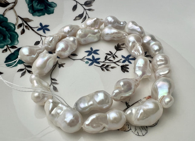 10-12x17-20 mm AAA Natural White Teardrop Baroque Pearl Beads Genuine High Luster Baroque Pearls #540