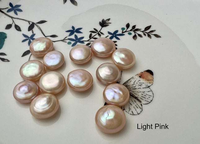 ONE Piece AAAAA 12-13 mm Natural Mauve Pink Top Quality Super High Luster Undrilled Smooth Thick Coin Pearl #P2659