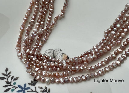 3.5-4mm AAAAA Natural Dark Purple Mauve Potato Nugget Freshwater Seed Pearls Genuine Very Rare Super High Luster Tiny Round Nugget #P1601