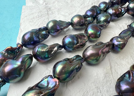 13-15x20-25 mm AAA Rainbow Peacock Color Large Baroque Freshwater Pearl Beads Genuine High Luster Baroque Pearls #P2671