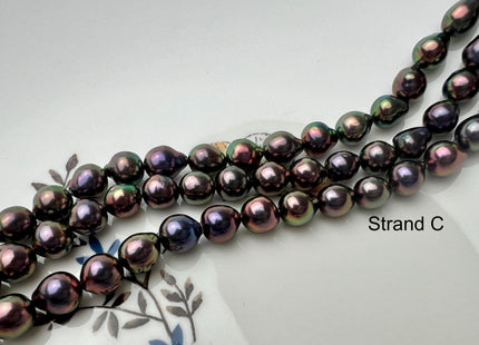 7 mm AAAA Very Rare Rainbow Peacock Round/Teardrop Freshwater Akoya Quality Edison Pearl Genuine Peacock Freshwater Pearls #P2678