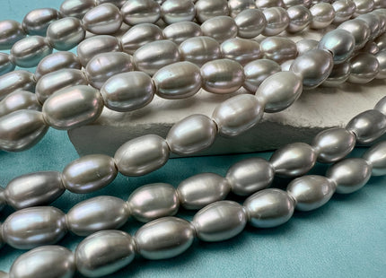 7.5x10-11 mm AAA Gray Color Rice/Oval Large Hole Freshwater Pearl Beads Hole Size 2.1 mm Genuine High Luster Rice Pearls #P2680