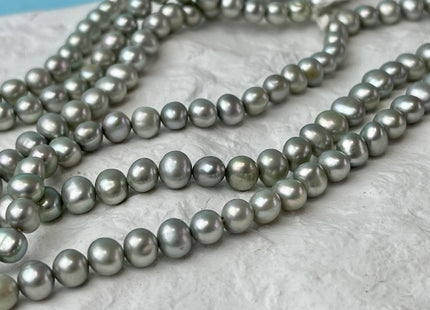 5-7 mm AA Gray W/Slightly Green Color Potato Freshwater Pearl Beads Genuine Nice Luster Freshwater Pearl #P2683