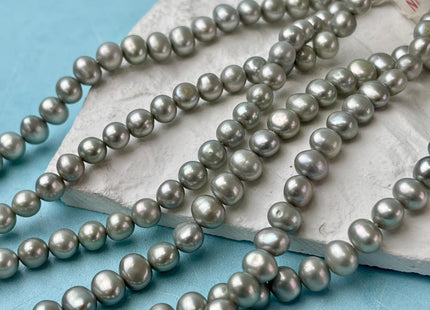 5-7 mm AA Gray W/Slightly Green Color Potato Freshwater Pearl Beads Genuine Nice Luster Freshwater Pearl #P2683