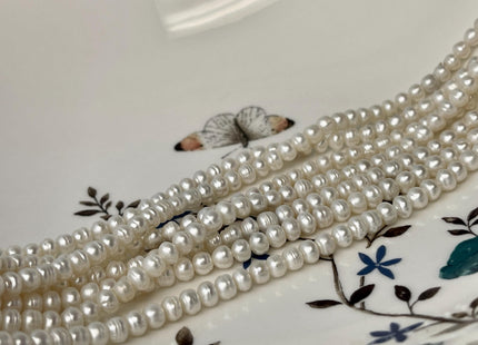 4-4.5 mm Natural White Freshwater Pearl Beads W/Ring Genuine Small Pearl Beads #P2635
