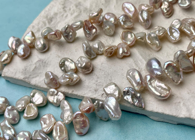 7x10 mm Natural Pink Color Keshi Freshwater Pearl Beads Genuine Top Drilled Freshwater Pearl #P2634