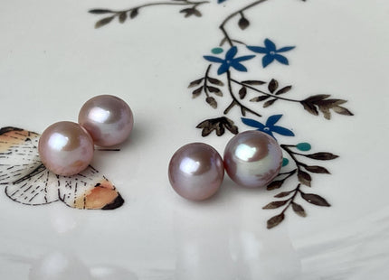 ONE Piece AAA 9 mm Top Quality High Luster Round Undrilled Freshwater Pearl Genuine Natural White Mauve Pink Pearls #P2700