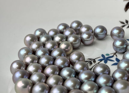 ONE Piece AAA 9 mm Top Quality High Luster Round Undrilled Freshwater Pearl Genuine Gray/Peacock Round Pearl #P2700