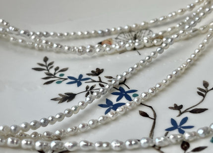 14/16/18/24 Inches Natural Tiny White Pearl Necklace 3mm White Baby Edison Pearl Necklace W/Silver Gold Filled Clasp Gift For Her #P2636