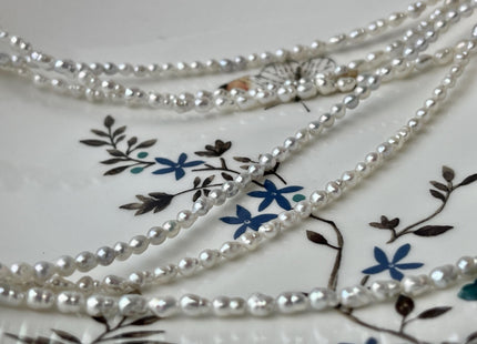 14/16/18/24 Inches Natural Tiny White Pearl Necklace 3mm White Baby Edison Pearl Necklace W/Silver Gold Filled Clasp Gift For Her #P2636