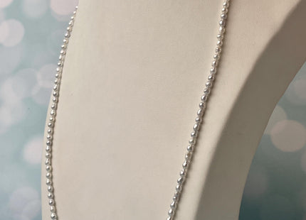 14/16/18/24 Inches Natural Tiny White Pearl Necklace 3mm White Baby Edison Pearl Necklace W/Silver Gold Filled Clasp Gift For Her #P2636