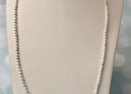 14/16/18/24 Inches Natural Tiny White Pearl Necklace 3mm White Baby Edison Pearl Necklace W/Silver Gold Filled Clasp #P2636