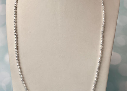 14/16/18/24 Inches Natural Tiny White Pearl Necklace 3mm White Baby Edison Pearl Necklace W/Silver Gold Filled Clasp Gift For Her #P2636