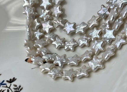 10-11 mm 12-13 mm AAA Very Rare Natural White Star Shape Freshwater Coin Pearl Beads High Luster Star Coin Pearls 33-34 Beads #P2640
