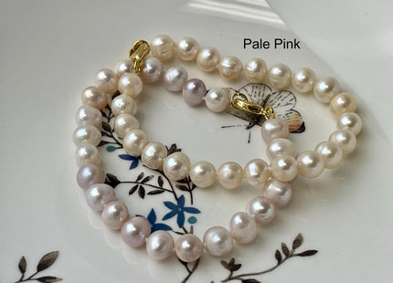 7-8 mm Natural Pink / Peach Freshwater Pearl Bracelet With 14K Gold Filled Clasp 7.5 Inches Bracelet Genuine Freshwater Pearl Bracelet #1132