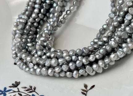 4-5 mm Gray Color Potato Nugget Freshwater Pearl Beads Genuine Freshwater Pearls Tiny Gray Nugget Cultured Seed Pearl Beads #1863