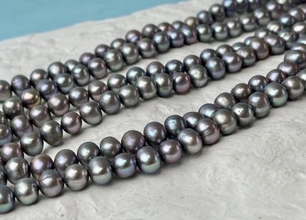 6.5-7 mm AA Gray Potato Freshwater Pearl Beads Genuine Lustrous Gray Freshwater Pearls #1460