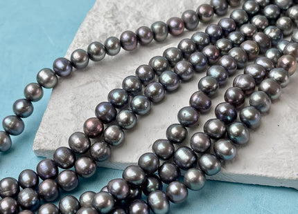 6.5-7 mm AA Gray Potato Freshwater Pearl Beads Genuine Lustrous Gray Freshwater Pearls #1460