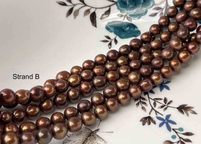 7-8 mm AA Dark Brown Baroque Freshwater Pearl Beads Genuine Dark Brown Color Baroque Freshwater Pearls 47-48 Pieces #P2651