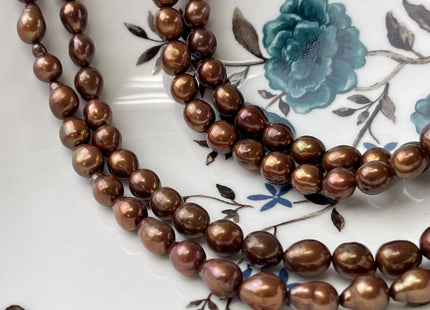 7-8 mm AA Dark Brown Baroque Freshwater Pearl Beads Genuine Dark Brown Color Baroque Freshwater Pearls 47-48 Pieces #P2651