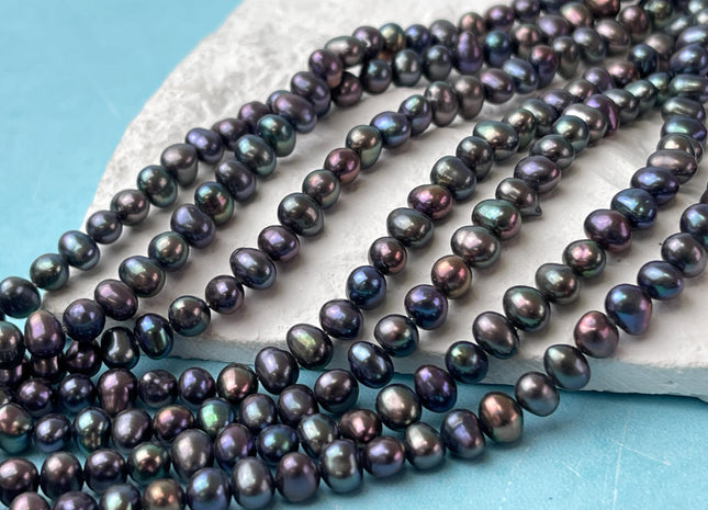 5 mm AA Peacock Potato Nugget Freshwater Seed Pearls Genuine Peacock Tiny Nugget Pearls #P2650