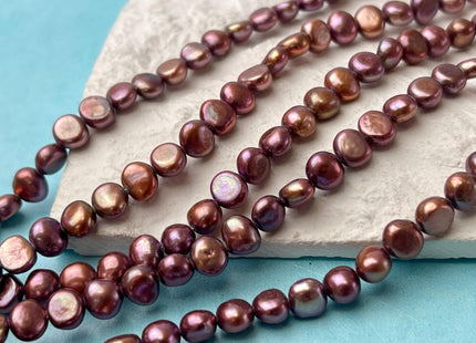 6 mm AAA Dusty Rose Color Nugget Shape Freshwater Pearl Beads Genuine High Luster Freshwater Pearls #1763