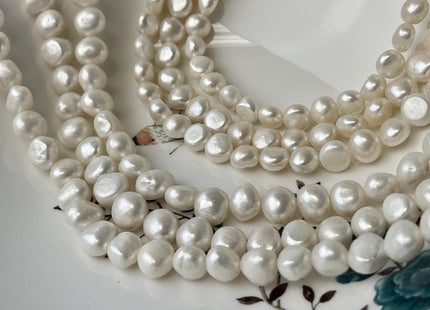 9-10 mm 10-11 mm AA Natural White Freshwater Nugget Pearl Beads Genuine Natural White Potato Nugget Shape Freshwater Pearls #1450