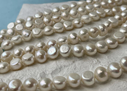 9-10 mm 10-11 mm AA Natural White Freshwater Nugget Pearl Beads Genuine Natural White Potato Nugget Shape Freshwater Pearls #1450