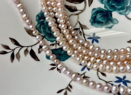 4 mm Natural Baby Pink Potato Freshwater Pearl Beads Rare Baby Pink Color Genuine High Luster Freshwater Pearl Beads #1437