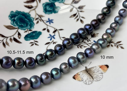 10mm 11mm AA Raimbow Peacock Color Freshwater Semi Round Pearls Genuine Freshwater Potato Pearl Beads #P2657