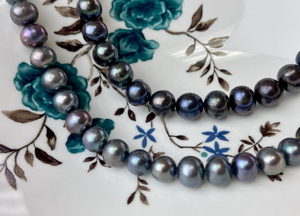 10mm 11mm AA Raimbow Peacock Color Freshwater Semi Round Pearls Genuine Freshwater Potato Pearl Beads #P2657