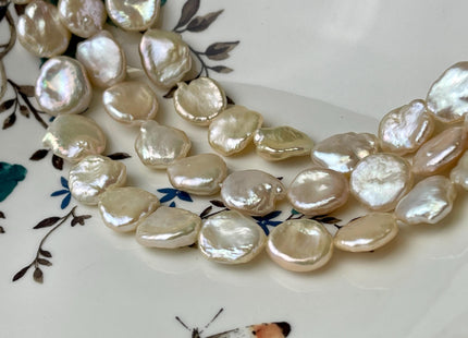 13-14x15-17mm AAAA Very Rare Natural. Pale Pink Freshwater Keshi Pearl Genuine High Luster Keshi Flat Nugget Pearl 27 Pieces #P2655
