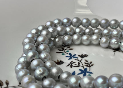 9 mm AAA Large Hole Gray Color Round Freshwater Pearl Beads Hole Size 3.0mm Genuine Freshwater Pearl Beads #P2645