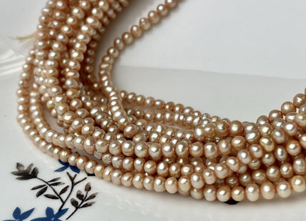 3.5-4 mm AA Champagne/Dark Brown Color Potato Freshwater Pearl Beads Genuine Small Freshwater Seed Pearl #P2644