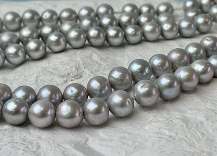 10mm AAA Large Hole Round Gray Color Freshwater Pearl Beads Hole Size 1.5 Genuine High Quality High Luster Pearls 40 Beads #P2663
