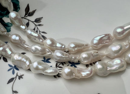 10-12x17-20 mm AAA Natural White Teardrop Baroque Pearl Beads Genuine High Luster Baroque Pearls #540