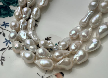 10-12x17-20 mm AAA Natural White Teardrop Baroque Pearl Beads Genuine High Luster Baroque Pearls #540