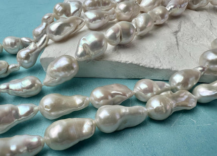 10-12x17-20 mm AAA Natural White Teardrop Baroque Pearl Beads Genuine High Luster Baroque Pearls #540