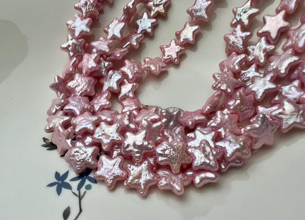 10-11 mm AA Very Rare Baby Pink Star Shape Freshwater Coin Pearl Beads Genuine High Luster Star Coin Pearl 39 Pieces #P2670